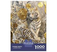 1000-piece Puzzle for Teenagers Elegant Tiger Majesty Puzzles for Adults Relax Games Staycation Kill Time Challenging To Complete 52x38cm/1000pcs