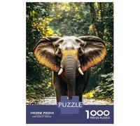 1000-piece Puzzle for Teenagers Elephant in Jungle River Puzzle for Adults Relaxing Games Pattern Assembly Gifts for Friends And Family 38x26cm/1000pcs