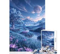 1000-piece Puzzle for Teenagers Enchanted River Valley Under A Luminous Moon Jigsaw 1000 Piece Educational Toy Great Gifts And Toys for The Whole Family (38x26cm)