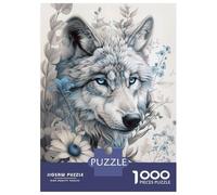 1000 Piece Puzzle For Teenagers Ethereal Wolf Portrait Jigsaw Puzzle Family Games Wall Art Unique Gifts for Birthday And Christmas 38x26cm/1000pcs