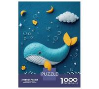 1000-piece Puzzle for Teenagers Felt Whale in A Dreamy Seascape Puzzle for Adults Hands-on Game Stress Reliever Gifts for Friends And Family 38x26cm/1000pcs