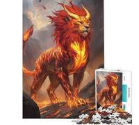 1000 Piece Puzzle For Teenagers Fiery Lion Creature for Birthday, Chrismas But Fun And Humorous Hands-on Game for 14+ Puzzle Game Offered (38x26cm)