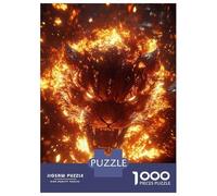1000 Piece Puzzle For Teenagers Fiery Tiger Head Puzzle for Adults Toy Wall Decor Presents for Women Parent-child Interaction 52x38cm/1000pcs