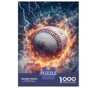 1000 Piece Puzzle For Teenagers Flames & Water Surround Baseball Puzzle for Adults Toy Wall Decor Presents for Women Parent-child Interaction 38x26cm/1000pcs