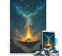 1000 Piece Puzzle For Teenagers Floating Campfire Under Starry Sky, Educational Games, Fun at Home Activities, Artists' Collection, Fine Arts 38x26cm