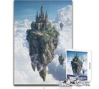 1000 Piece Puzzle For Teenagers Floating Castle in The Clouds Unique Challenge Game But Fun And Humorous Art Work Gift Size 38x26cm