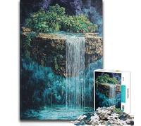 1000-piece Puzzle for Teenagers Floating Waterfall Oasis Wall Decoration Relax Games Suitable for Ages 14 And Up 38x26cm