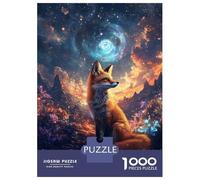 1000-piece Puzzle for Teenagers Fox in Cosmic Nature Puzzles for Adults Relax Games Staycation Kill Time Challenging To Complete 52x38cm/1000pcs