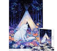 1000-piece Puzzle for Teenagers Fox Teepee Floral Meadow Jigsaw 1000 Piece Educational Toy Great Gifts And Toys for The Whole Family (38x52cm)