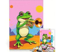 1000 Piece Puzzle For Teenagers Frog Playing Trumpet, Practical Game, But Fun And Humorous, Birthday And Unique Gifts 50x75cm
