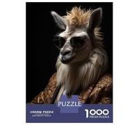 1000-piece Puzzle for Teenagers Funky Llama in Suit Jigsaws for Adults Hands-on Game Precision Cutting Great Gift for Gaming 70x50cm/1000pcs