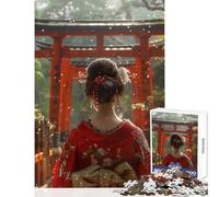 1000 Piece Puzzle For Teenagers Geisha Japanese Torii Gate Cozy Shared Family Leisure Time Unique Festive (38X52cm)