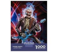 1000-piece Puzzle for Teenagers Ghost Rider Guitar Art Print Jigsaws for Adults Toy Wall Decor Hand Speed Race Challenging To Complete 52x38cm/1000pcs