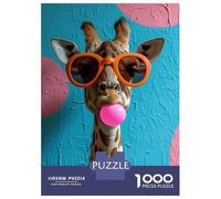 1000-piece Puzzle for Teenagers Giraffe Bubblegum Puzzles for Adults Relax Games Staycation Kill Time Challenging To Complete 38x26cm/1000pcs