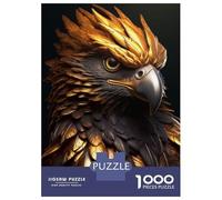 1000 Piece Puzzle For Teenagers Gold Eagle in Black Puzzle for Adults Relaxing Games Pattern Assembly Birthday And Unique Gifts 70x50cm/1000pcs
