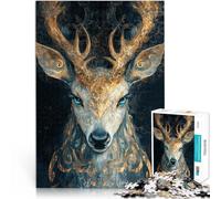 1000-piece puzzle for teenagers Golden Deer Portrait for age 14 years and over Each piece is unique - Fun and challenging game for the whole family As a gift for the whole family and friends。