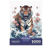 1000-piece Puzzle for Teenagers Great Wave Tiger Adult Jigsaw Brain Teaser Game Analysis And Logic Birthday Present, Gifts, 38x26cm/1000pcs