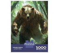 1000-piece Puzzle for Teenagers Grizzly Bear in Forest Puzzle for Adults Relaxing Games Pattern Assembly Gifts for Friends And Family 70x50cm/1000pcs