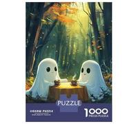 1000 Piece Puzzle For Teenagers Halloween Ghost Tea Party Jigsaws for Adults Hands-on Game Home Decoration Unique Gifts for Birthday And Christmas 52x38cm/1000pcs