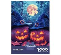 1000 Piece Puzzle For Teenagers Halloween Pumpkins with Witch Hats Teenager Puzzles Hands-on Game A Work of Art Unique Gifts for Birthday And Christmas 52x38cm/1000pcs