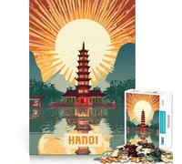 1000 Piece Puzzle For Teenagers Hanoi Fine Cut Design Brain Game Gift Slow Time Fun Birthday Fun Play (38x52cm)
