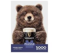 1000-piece Puzzle for Teenagers Happy Bear Holding Guinness Puzzle for Adults Relaxing Games Pattern Assembly Gifts for Friends And Family 70x50cm/1000pcs