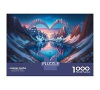 1000 Piece Puzzle For Teenagers Heart-Shaped Lake Reflections Teenager Puzzles Hands-on Game A Work of Art Unique Gifts for Birthday And Christmas 38x26cm/1000pcs