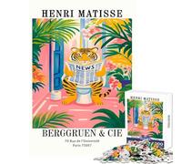 1000 Piece Puzzle For Teenagers Henri Matisse Tiger Reading News Toy Wall Decor Birthday Gifts Practical Game with Fully Interlocking Randomly Shaped Pieces Size 38x26cm