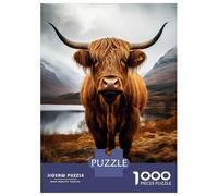 1000-piece Puzzle for Teenagers Highland Cow Cattle Puzzles for Adults Relax Games Staycation Kill Time Challenging To Complete 38x26cm/1000pcs