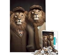 1000-piece Puzzle for Teenagers Hipster Lion Brothers Fun at Home Activities, Family Activities Hands-on Game Suitable for Ages 14 And Up (38x52cm)