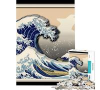 1000-piece Puzzle for Teenagers Hokusai Wave Aesthetic Help The Brain Exercise Presents for Women Family Games for 14+ Puzzle Game Offered (38x52cm)