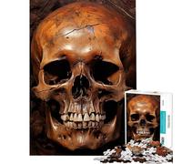 1000 Piece Puzzle For Teenagers Human Skull Close-Up Challenging To Complete Enhance Memory DIY Toys for And 14 Years And over (38x26cm)