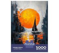 1000 Piece Puzzle For Teenagers Impression Sunrise Contemporary Reimagining in Expressionist Style Teenager Puzzles Hands-on Game A Work of Art Unique Gifts for Birthday And Christmas 52x38cm/1000pcs