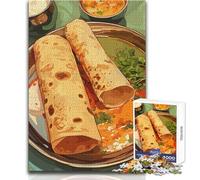 1000-piece Puzzle for Teenagers Indian Chapati Meal with Curry Unique Challenge Game But Fun And Humorous Gift Birthday Size 38x52cm