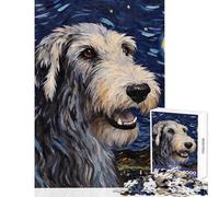 1000 Piece Puzzle For Teenagers Irish Wolfhound Starry Toy Wall Decor Birthday Gift Relaxing Games Improving Love between Couples Size 50x75cm