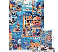 1000 Piece Puzzle For Teenagers Istanbul Travel Poster Educational Games Pattern Assembly Anti-Stress Toys Unique Birthday And Gifts (38X26CM)