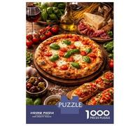 1000-piece Puzzle for Teenagers Italian Feast with Pizza And Bruschetta Puzzles for Adults Relax Games Precision Cutting Gifts for Friends And Family 70x50cm/1000pcs