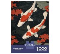 1000-piece Puzzle for Teenagers Japanese Koi Fish Jigsaws for Adults Hands-on Game Precision Cutting Great Gift for Gaming 70x50cm/1000pcs