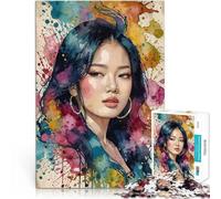 1000 Piece Puzzle For teenagers Jennie Kim Watercolor Portrait Hands-on-Spiel Künstlersammlung, Bildende Kunst50x70cm