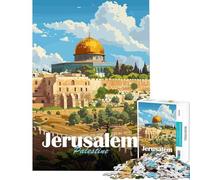 1000-piece Puzzle for Teenagers Jerusalem Cityscape Help The Brain Exercise Presents for Women Family Games for 14+ Puzzle Game Offered (38x26cm)