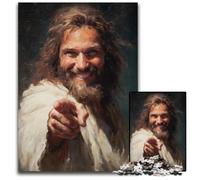 1000-piece Puzzle for Teenagers Jesus Cardboard Jigsaw Puzzles Games Toys Gift, Enhance Love between Couples for Age 14+ 26X38CM