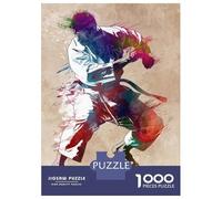 1000-piece Puzzle for Teenagers Karate Watercolor Art Jigsaws for Adults Hands-on Game Precision Cutting Great Gift for Gaming 52x38cm/1000pcs