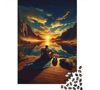 1000-piece Puzzle for Teenagers Knight's Sunset Reflection Puzzles for Adults Relax Games Precision Cutting Gifts for Friends And Family 70x50cm/1000pcs