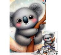 1000 Piece Puzzle For Teenagers Koala on Crescent Moon Toy Wall Decor Birthday Gifts Practical Game with Fully Interlocking Randomly Shaped Pieces Size 38x52cm