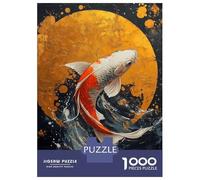 1000-piece Puzzle for Teenagers Koi Fish And Golden Moon Art Puzzles for Adults Relax Games Precision Cutting Gifts for Friends And Family 70x50cm/1000pcs