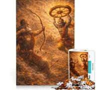 1000 Piece Puzzle For Teenagers Krishna Vs Bhishma Great War DIY Toys Challenging To Complete Birthday Present,Travel Gifts 38x52cm
