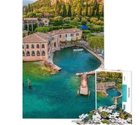 1000 Piece Puzzle For Teenagers Lago Di Garda, San Vigilio Jigsaw for Teenagers Precision Cutting Parent-child Interaction Christmas Birthday Gifts (Size 38x52cm)