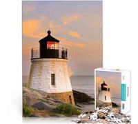 1000 Piece Puzzle For teenagers Lighthouse at Sea Beach Herausforderndes Spiel Wunschliste mit dem Weihnachtsmann75x50cm