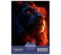 1000 Piece Puzzle For Teenagers Lion Portrait Fire And Shadow Jigsaw Puzzle Toy Wall Decor Perfect Decoration Unique Gifts for Birthday And Christmas 70x50cm/1000pcs