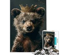 1000 Piece Puzzle For Teenagers Little Bear King Fun Activities at Home Stress Reliever Practical Game Suitable for Ages 14 And Up (50x75cm)